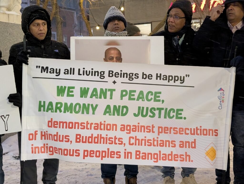 Protest rally against persecution of the minorities in Bangladesh